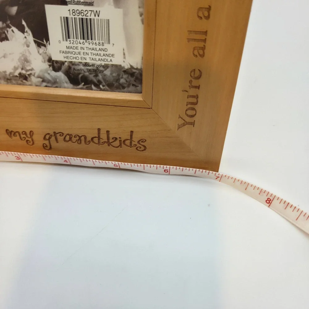 Decorel Wood Picture Frame Grandparents 4x6 Natural Engraved Sentiments Family‎